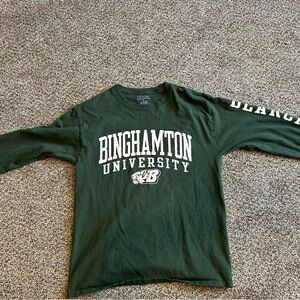 Champion Green Long Sleeve Tee Binghamton University